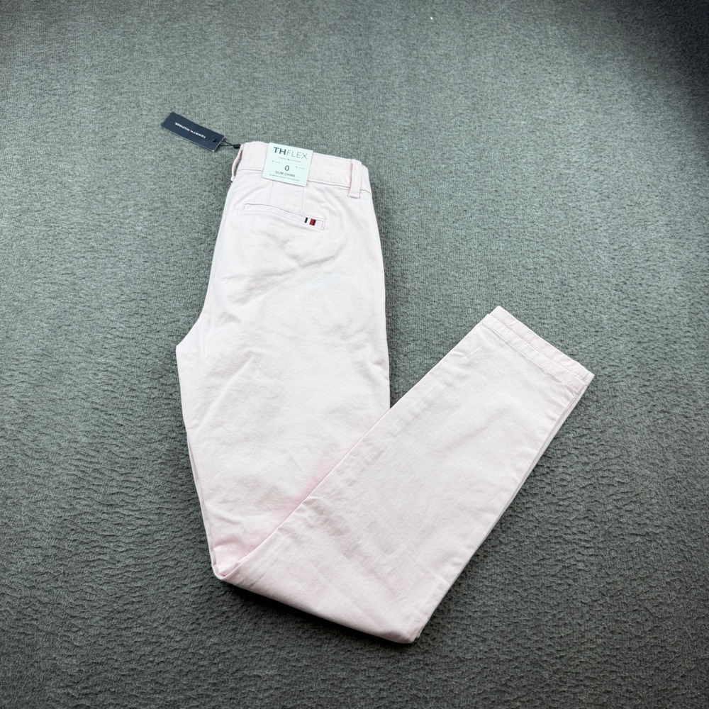 Tommy Hilfiger Slim Chino Pants Women's 0‎ Pink TH Flex Stretch Cotton 76J4817
